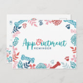 フローラと葉ペットパターンアポイントメントアラーム ポストカード (正面/裏面)