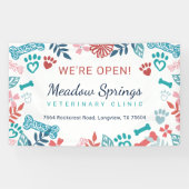 フローラと葉ペットポープリントパターンの再開き 横断幕 (横)