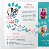 フローラと葉ペットポープリントパターンビジネス 三つ折りカード (内部最初)