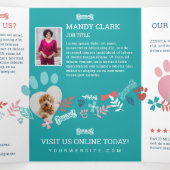 フローラと葉ペットポープリントパターンビジネス 三つ折りカード (内部中)