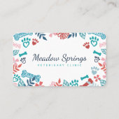 フローラと葉ペットポープリントパターン 予約カード (裏面)