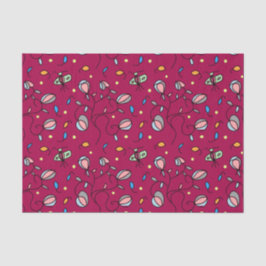 フローラと蝶おもしろいのシームレスなパターン – ピンク 薄葉紙