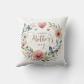 フローラと蝶の幸せな母の日 クッション (裏面)