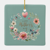 フローラと蝶の幸せな母の日 セラミックオーナメント (裏面)
