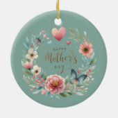 フローラと蝶の幸せな母の日 セラミックオーナメント (裏面)