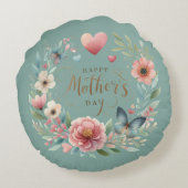 フローラと蝶の幸せな母の日 ラウンドクッション (裏面)