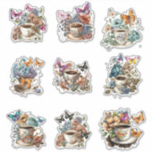 フローラと蝶 シール (正面)