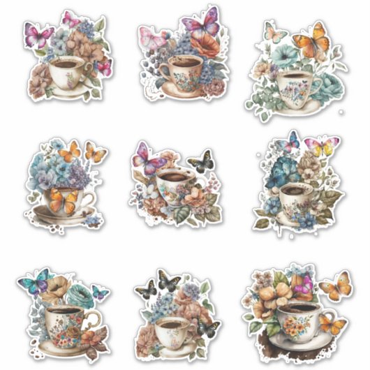 フローラと蝶 シール (正面)