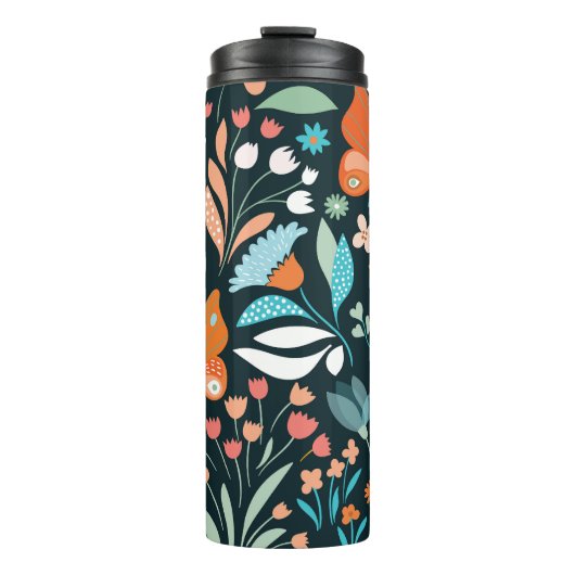 フローラと蝶、装飾シームレスパター タンブラー (正面)