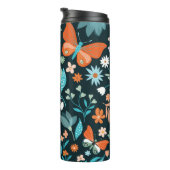 フローラと蝶、装飾シームレスパター タンブラー (回転右)