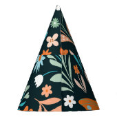 フローラと蝶、装飾シームレスパター パーティーハット (裏面)