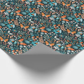 フローラと蝶、装飾シームレスパター ラッピングペーパー (角)