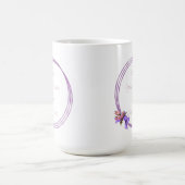 フローラと見積の重複デザイン コーヒーマグカップ (中央)