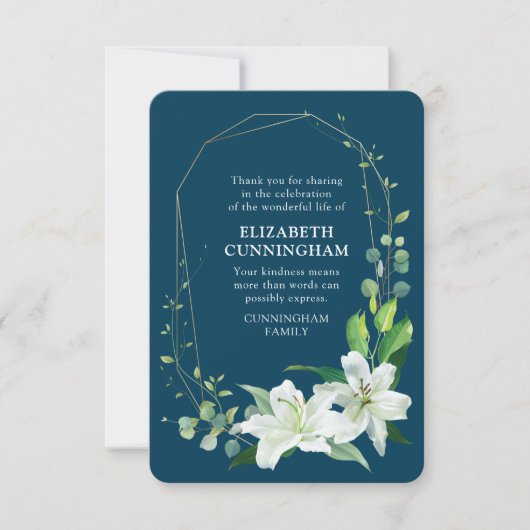 フローラと観モダン葉記念 サンキューカード (正面)