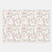 フローラと金ゴールドレ結婚ース ラッピングペーパーシート (正面)