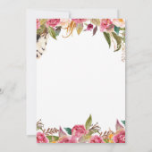 フローラと金ゴールド第一誕生日招待状 招待状 (裏面)