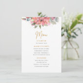 フローラと金ゴールド結婚のメニューカード エンクロージャーカード (スタンド正面)