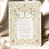 フローラと鳥のビクトリアン庭園の結婚式 招待状