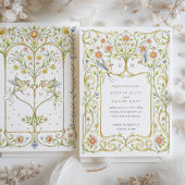 フローラと鳥のビクトリアン庭園の結婚式 招待状