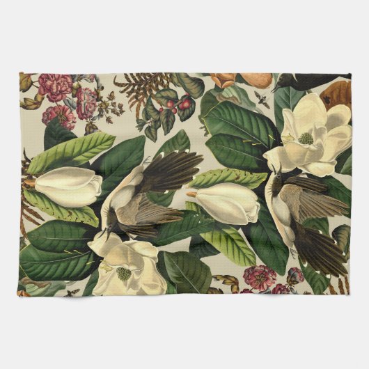 フローラと鳥の二十一の二 キッチンタオル (横)