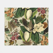 フローラと鳥の二十一の二 フリースブランケット (正面(横))