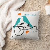 フローラと鳥の止まり飲み込みハート クッション (ブランケット)