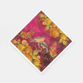 フローラと鳥オレンジ、赤、黄色クランベリー スタンダードランチョンナプキン (角)