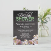 フローラと黒板(緑ブライダルシャワー付) 招待状 (スタンド正面)