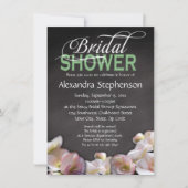 フローラと黒板(緑ブライダルシャワー付) 招待状 (正面)