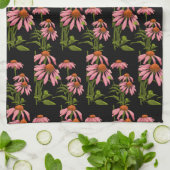 フローラと黒 キッチンタオル (折り畳み)