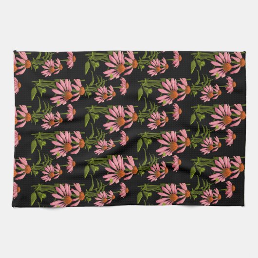 フローラと黒 キッチンタオル (横)