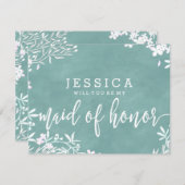 フローラどんな色でも私のメイド・オブ・オーナー(花嫁付き添い人) 招待状 (正面/裏面)