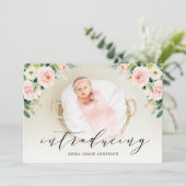 フローラについてBaby Girl Birth Announcements 招待状 (スタンド正面)