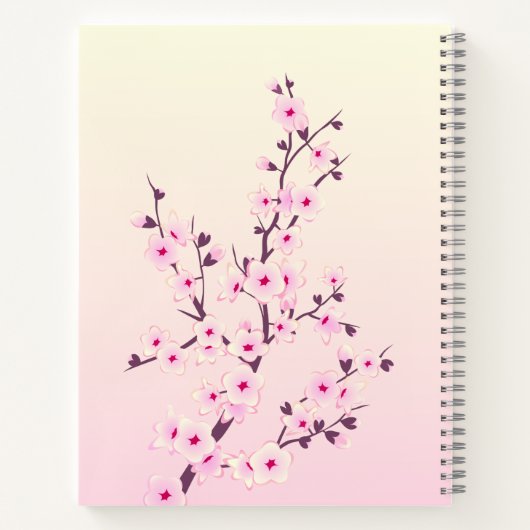 フローラのさくらんぼの花が名前と年を付け加える ノートブック (裏面)