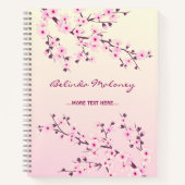 フローラのさくらんぼの花が名前と年を付け加える ノートブック (正面)