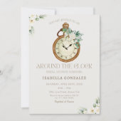 フローラのまわりにザクロックブライダルシャワー 招待状 (正面)