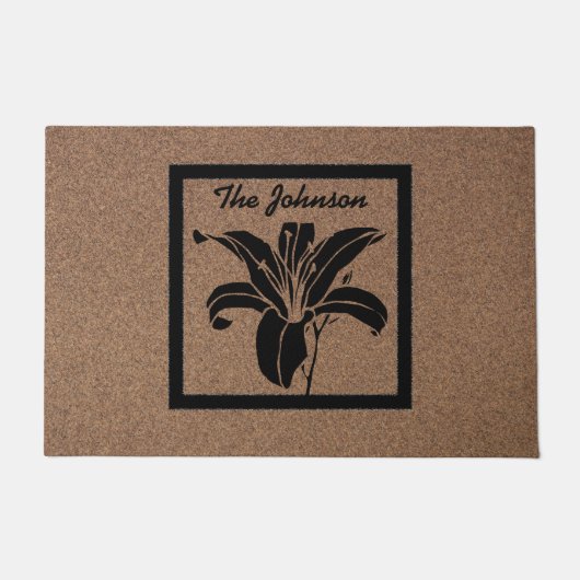 フローラのエレガンスパーソナライズされた: Doormat ドアマット (正面)
