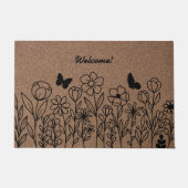 フローラのエレガンスパーソナライズされた: Doormat ドアマット (正面)