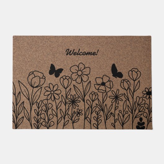 フローラのエレガンスパーソナライズされた: Doormat ドアマット (正面)