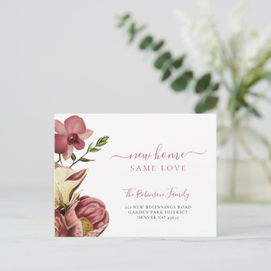 フローラのエレガント台本の移動 案内ポストカード (スタンド正面)