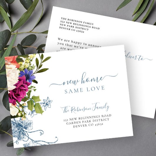 フローラのエレガント台本の移動 案内ポストカード