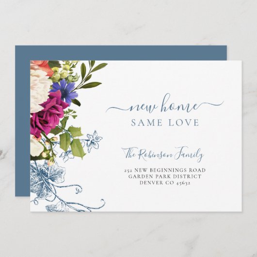 フローラのエレガント台本の移動 案内状 (正面/裏面)