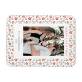 フローラのエレガント葉のクリスマスフォト マグネット (横)