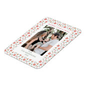 フローラのエレガント葉のクリスマスフォト マグネット (左側)