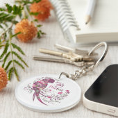 フローラのオウム：オウムが大好きな女の子 キーホルダー (正面右)