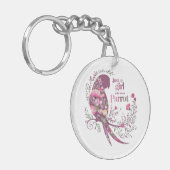 フローラのオウム：オウムが大好きな女の子 キーホルダー (正面左)