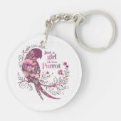 フローラのオウム：オウムが大好きな女の子 キーホルダー (裏面)