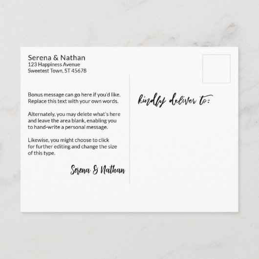 フローラのカジュアル水彩手書き日付の保存 案内ポストカード (裏面)