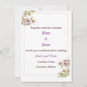 フローラのカスタマイズ可能結婚式招待状 招待状 (正面)