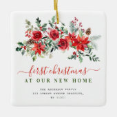 フローラのクリスマスの新しい住所 セラミックオーナメント (正面)